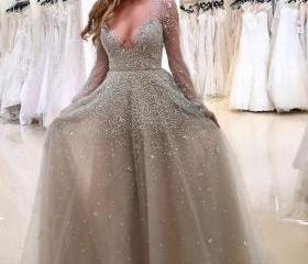 white sparkle evening gown