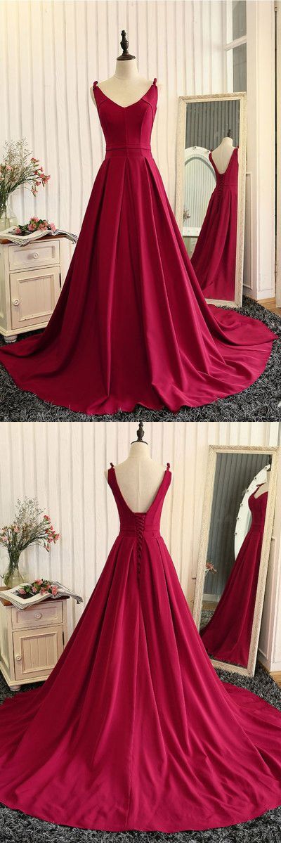 A Line Prom Dresses for Women V Neck Long  Formal Evening Gowns  Y3044