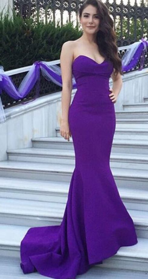 Purple Sweetheart Prom Dresses