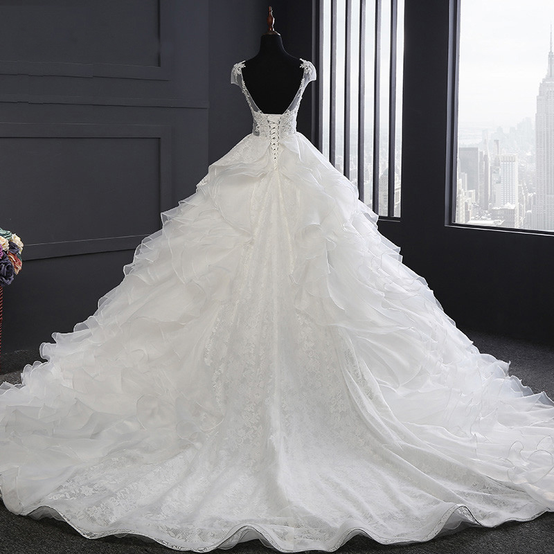 Long Wedding Dress, Beading Wedding Dress, Lace Wedding Dress, Applique ...