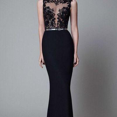 Sexy Black Long Prom Dress..