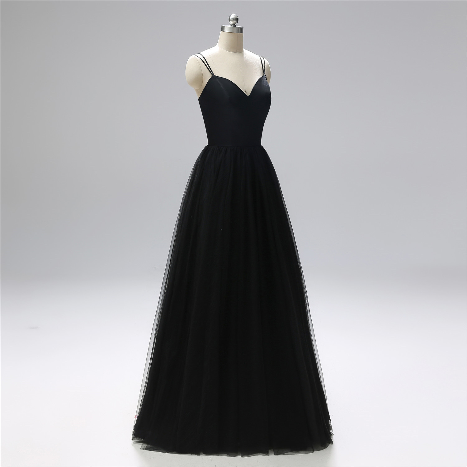 Black Spaghetti Straps Evening Dress,Prom Party Gown      fg4030 main image 0