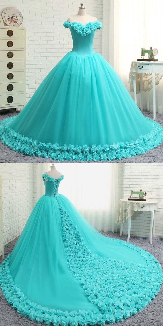 Blue Wedding Dress, Strapless Dress, Strapless Dress, Lace Trim Dress, Long Tail Dress, Waist ...